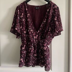 Madewell purple short sleeve blouse